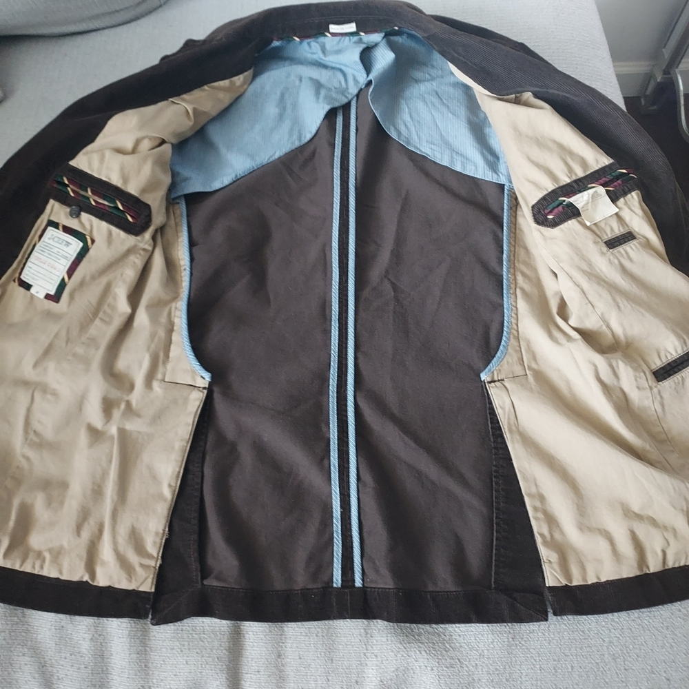 J.crew Men's Chocolate Brown Corduroy Blazer Jacket Sz-M - Picture 7 of 12